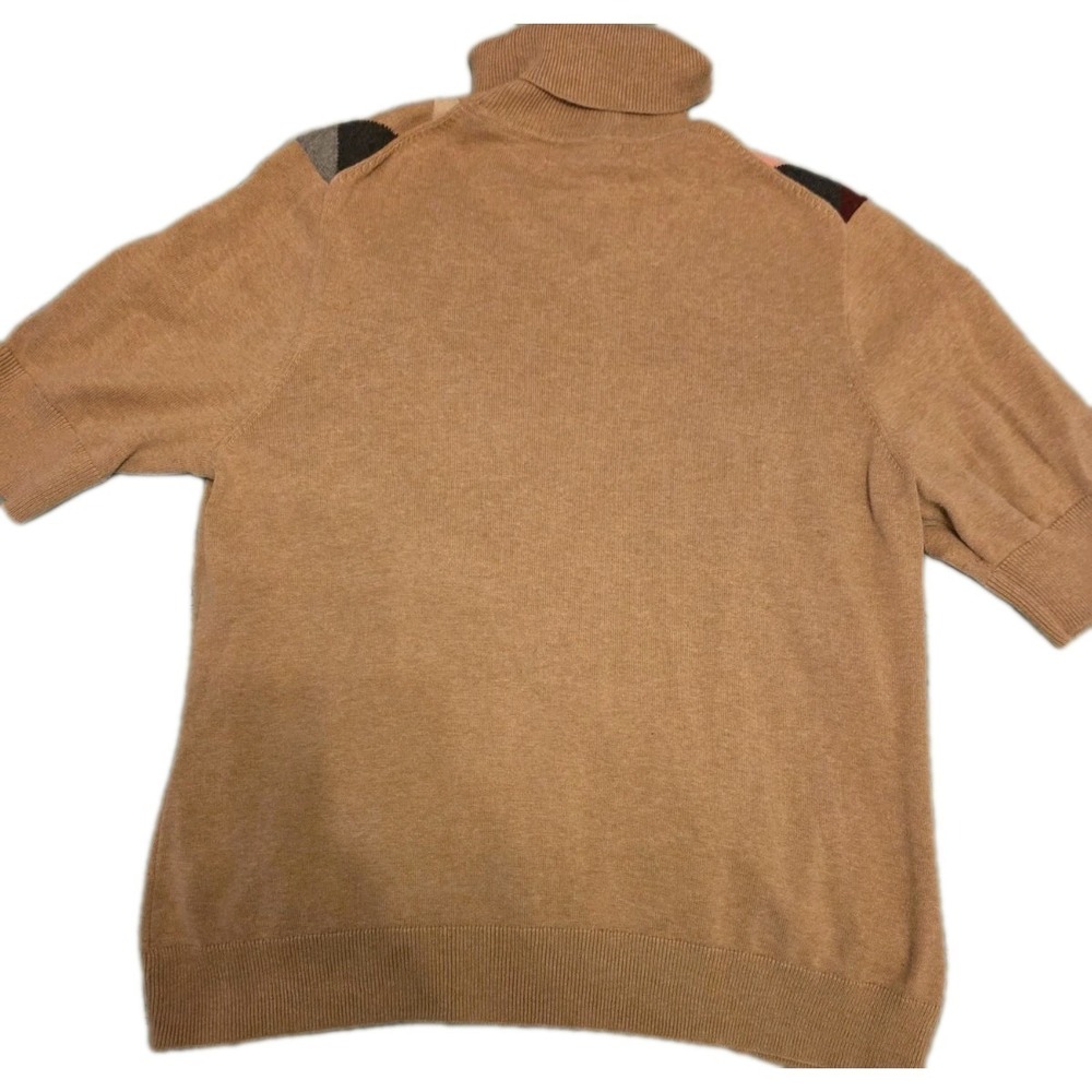 Liz Claiborne Womens Sweater Argyle TurtleNeck Pink Brown Gray Cotton Preppy - Picture 5 of 5
